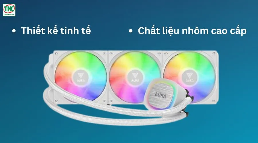 Tản nhiệt nước CPU 3 Fan AIO Gamdias AURA GL360 V2 ARGB White WAAURAGL360V2WHGA	