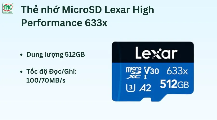 Thẻ nhớ MicroSD Lexar High Performance LSDMI512BB633A