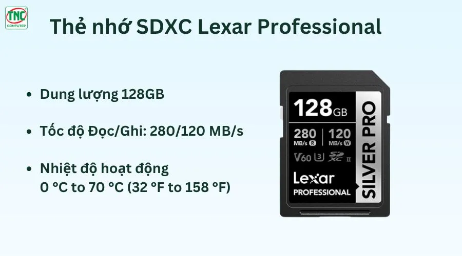 Thẻ nhớ SD Lexar Professional 128GB LSDSIPR128G-BNNNG