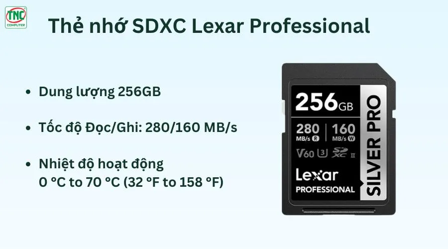 Thẻ nhớ SD Lexar Professional 256GB LSDSIPR256G-BNNNG