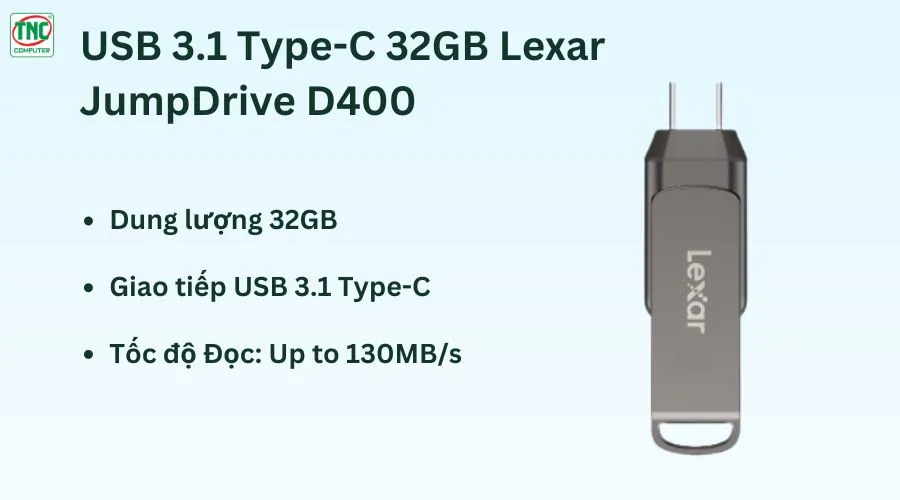 USB 3.1 Type-C 32GB Lexar JumpDrive LJDD400032G-BNQNG