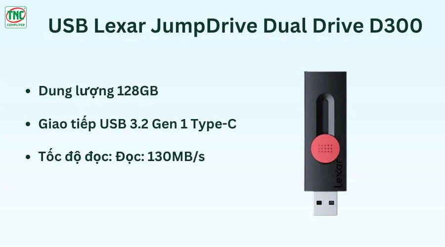 USB Lexar JumpDrive D300 128GB LJDD300128G-BNBNG