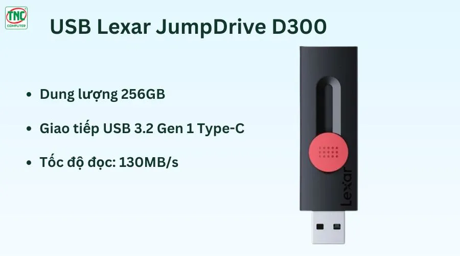 USB Lexar JumpDrive Dual Drive D300 256GB LJDD300256G-BNBNG	