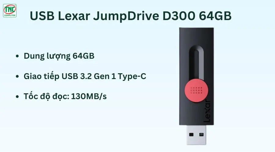 USB Lexar JumpDrive D300 64GB LJDD300064G-BNBNG