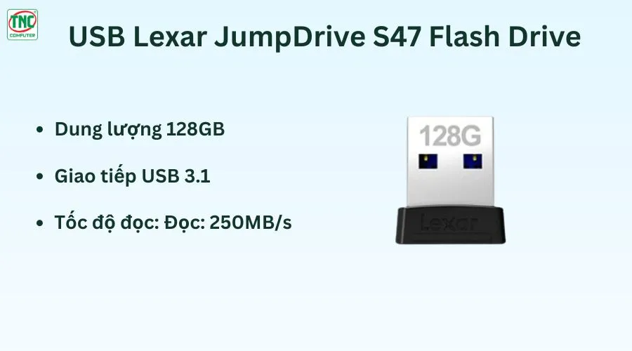 USB Lexar JumpDrive S47 Flash 128GB LJDS47-128ABBK