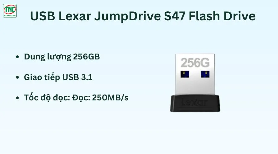 USB Lexar JumpDrive S47 Flash 256GB LJDS47-256ABBK