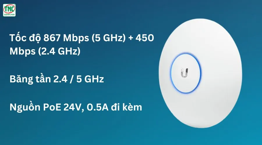 Access Point UNIFI AP-AC-LR (1317 Mbps/ Wifi 5/ 2.4/5 GHz)	