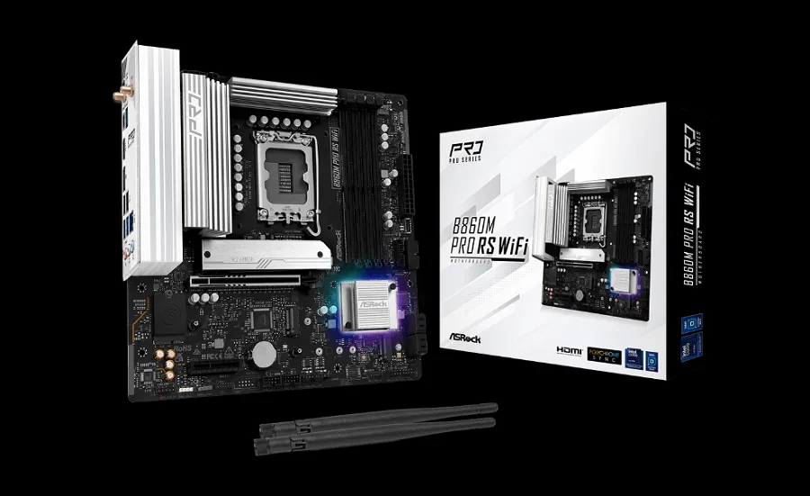 Mainboard ASRock B860M PRO RS WIFI được thiết kế hiện đại, nhỏ gọn