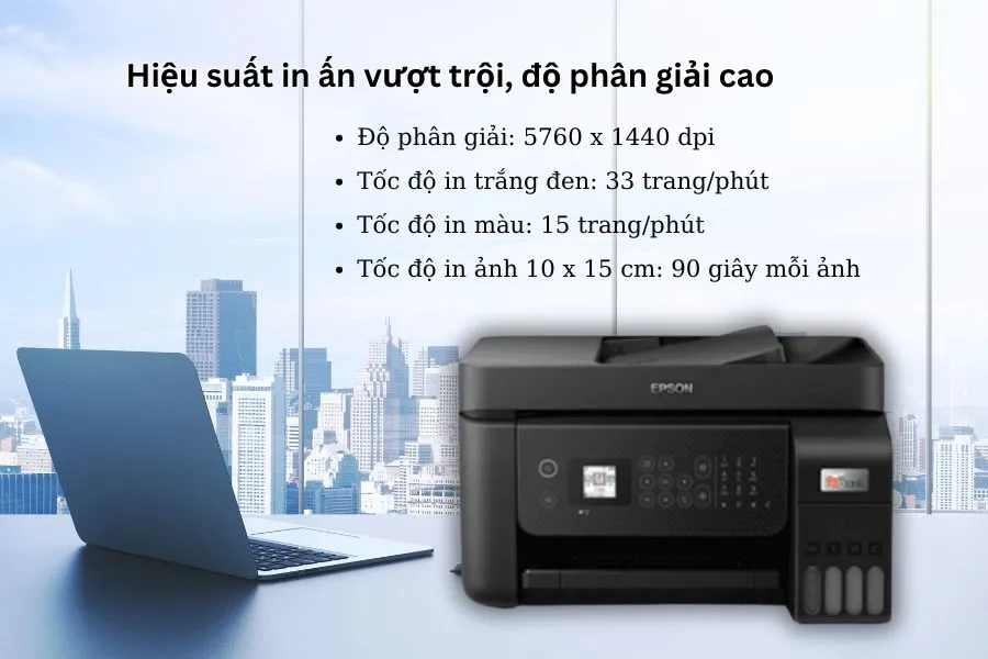 Máy in Epson L5290 có hiệu suất in ấn vượt trội