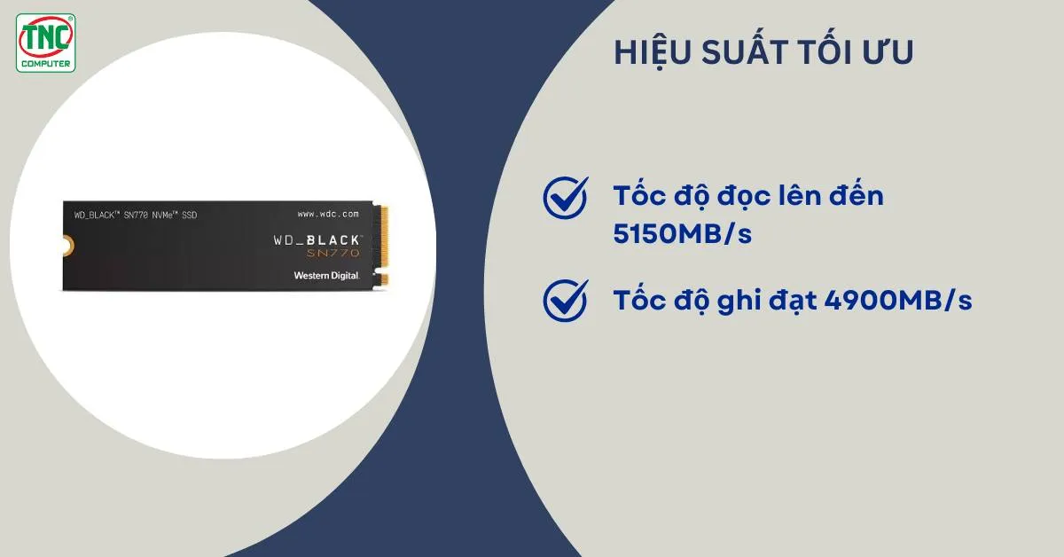 Ổ cứng SSD Western Digital SN770 WDS100T3X0E 1TB M.2 NVMe (Black)