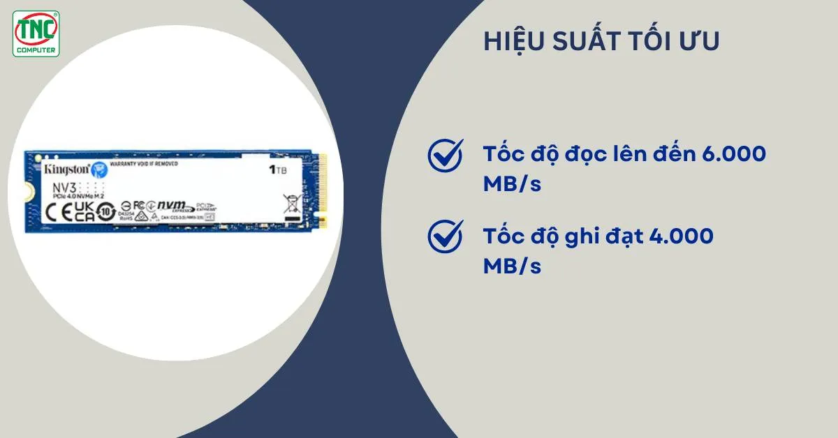 Ổ cứng SSD KINGSTON NV3 1TB NVMe PCIe Gen 4.0 x 4