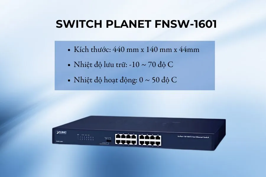 Switch Planet FNSW-1601 (16 port/ 10/100 Mbps)	