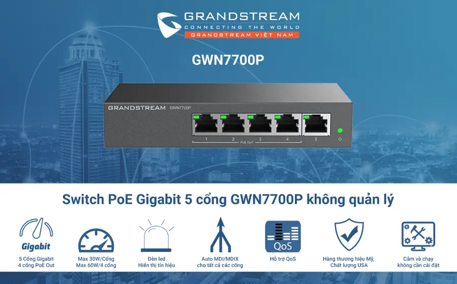 Switch PoE Grandstream GWN7700P