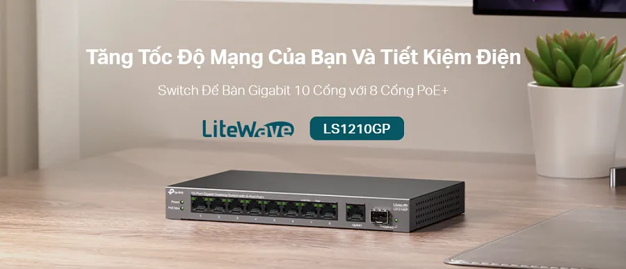 Switch PoE+ TP-Link LS1210GP