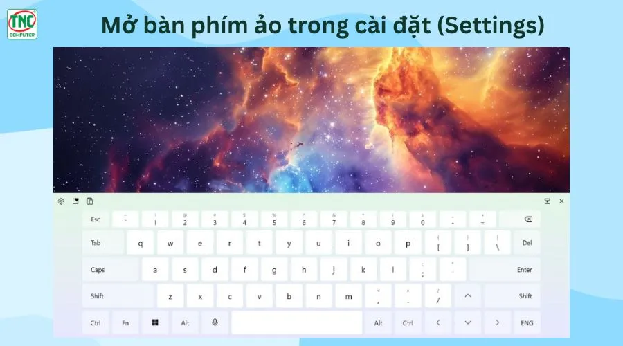 cách mở bàn phím ảo trên máy tính