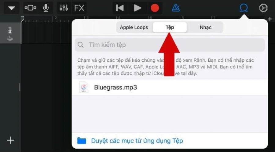 Thêm bài hát vào GarageBand