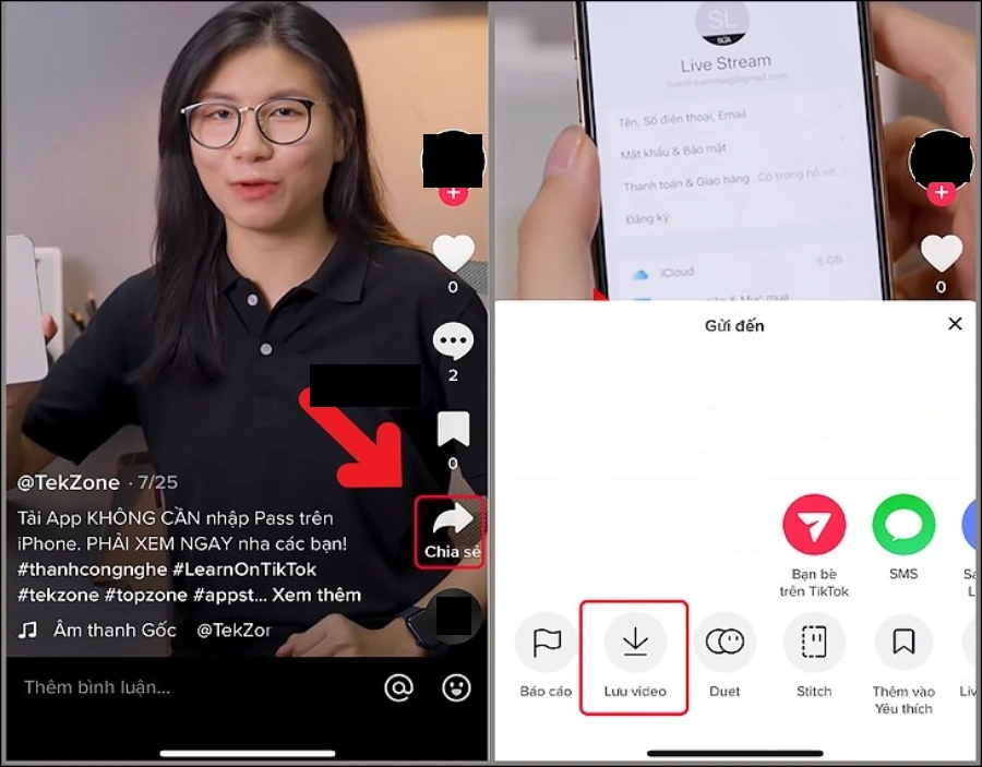 Lưu video từ TikTok