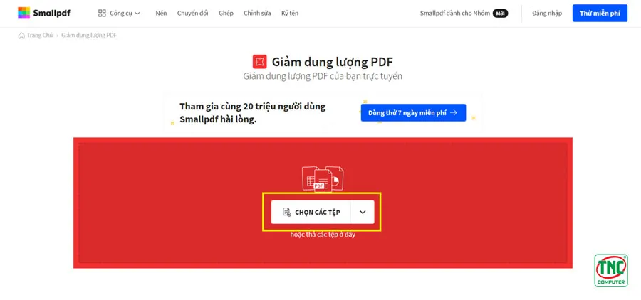 Bấm chọn vào nút Chọn các Tệp