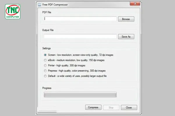 Mở ứng dụng Free PDF Compressor