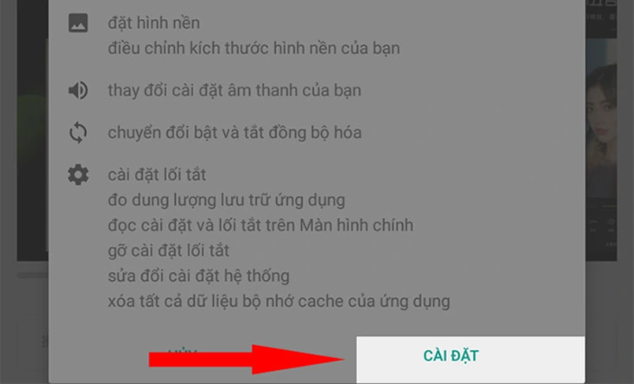 Cho phép quyền truy cập