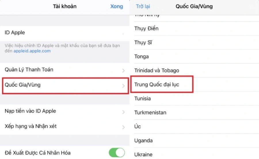 Chuyển vùng App Store