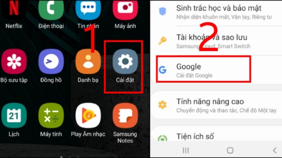 Mở Cài đặt trên điện thoại Android