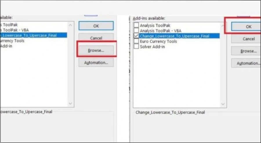 Sử dụng Add-in chuyển chữ hoa thành chữ thường