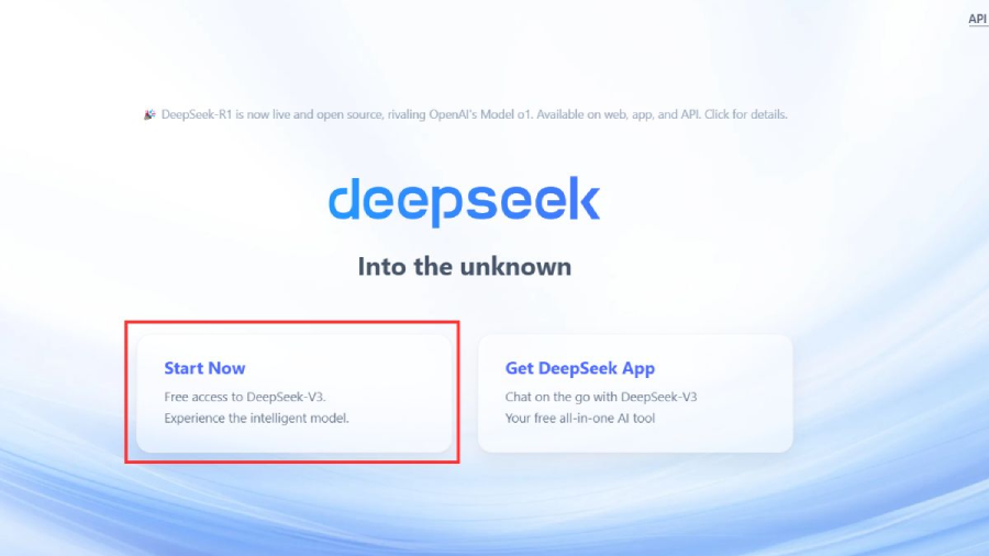 Truy cập trang web chính thức của Deepseek