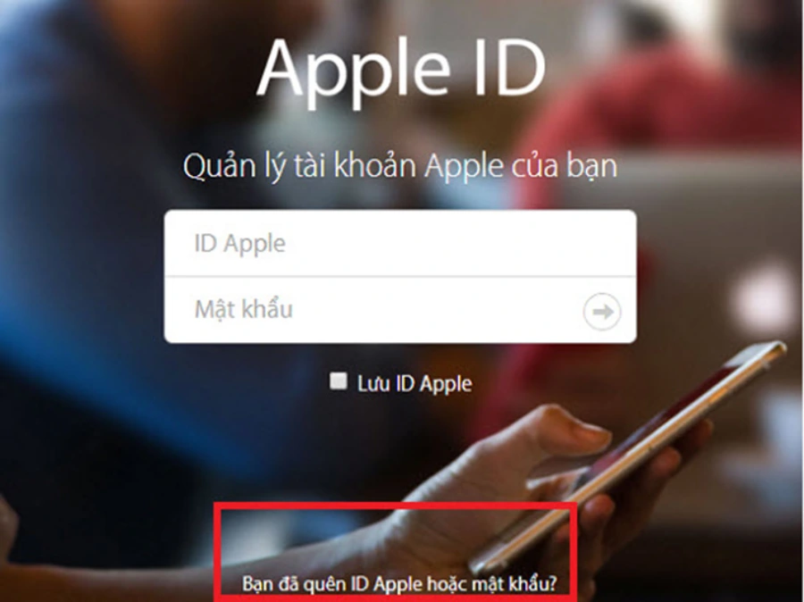 Truy cập vào trang quản lý tài khoản Apple