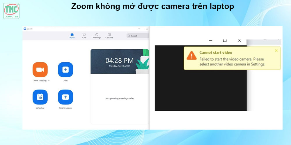 Zoom không mở được camera trên laptop