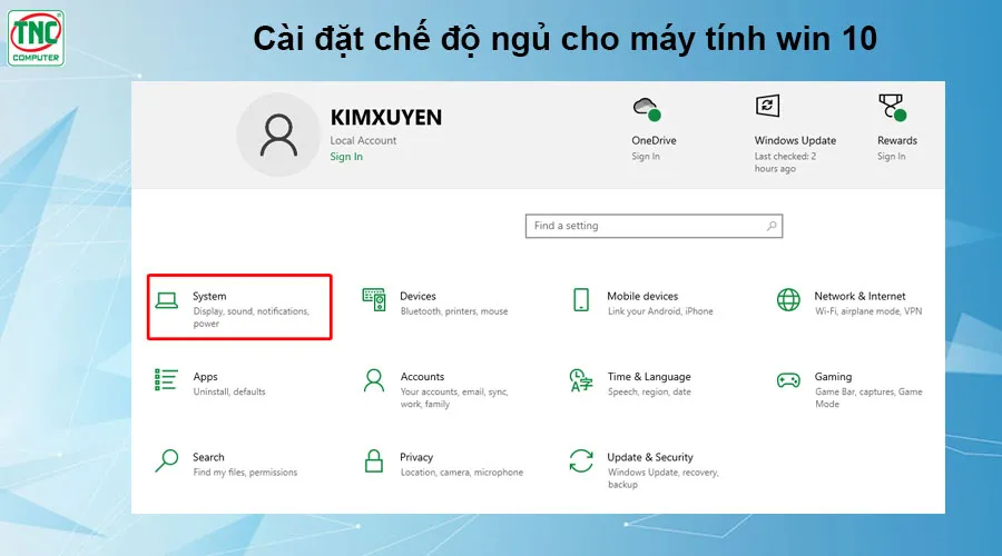 phím tắt sleep máy tính win 10