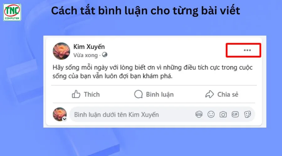 tắt bình luận trên facebook