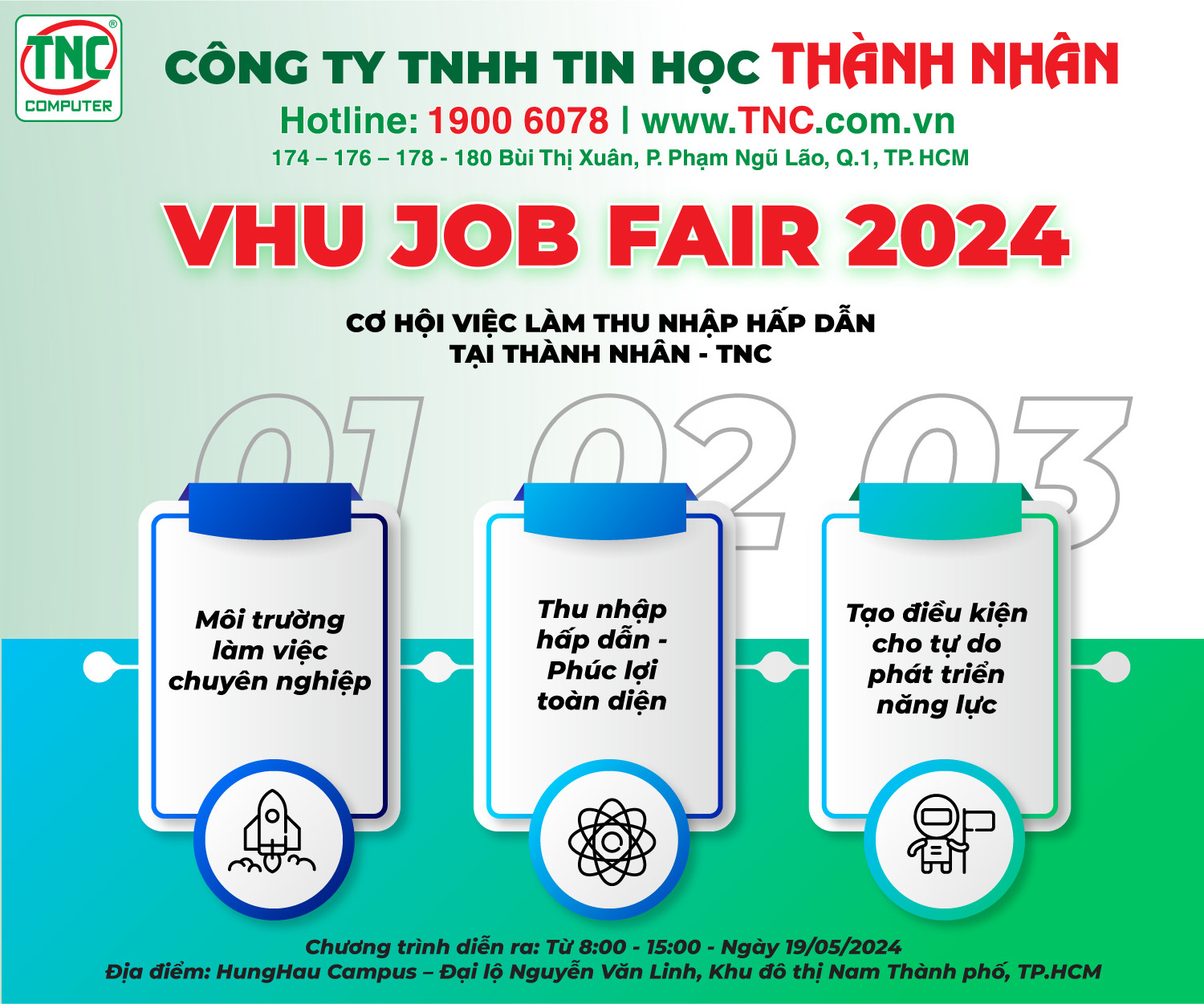 Thành Nhân - TNC tham dự ngày hội việc làm của VHU Job Fair 2024