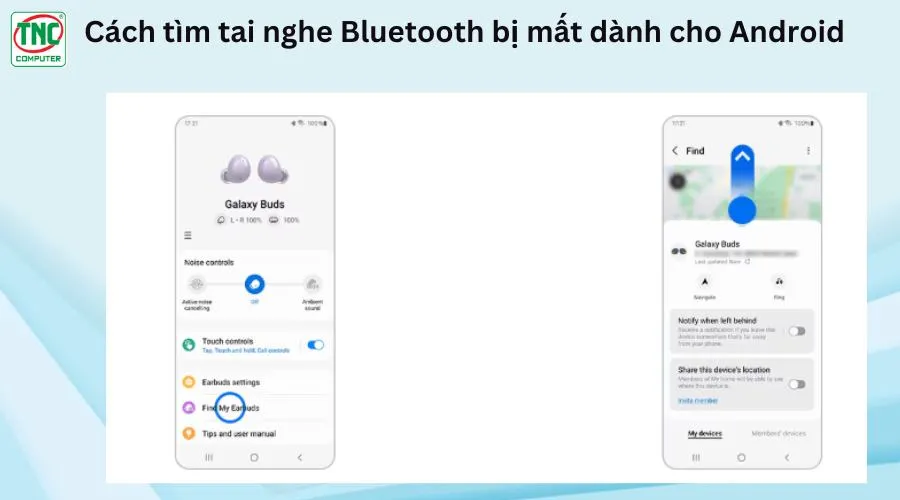 tìm tai nghe bluetooth bị mất android