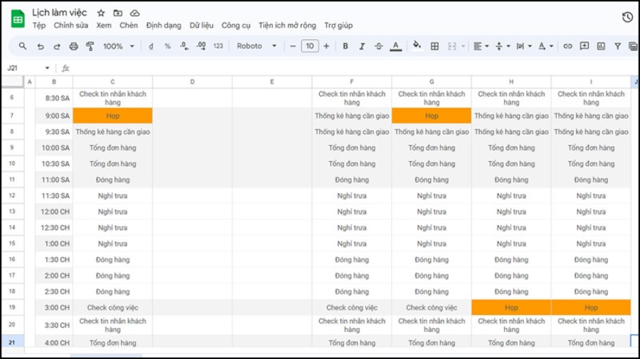 Cách tạo lịch trong Google Sheets bằng mẫu có sẵn