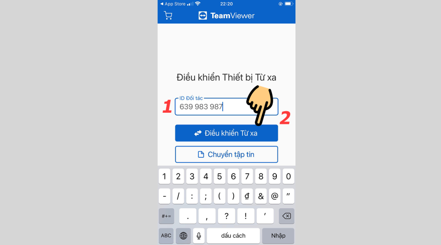 Cài đặt TeamViewer trên điện thoại điều khiển
