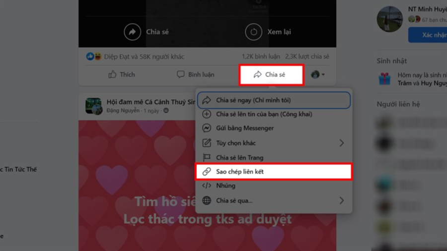 Bước 1: Sao chép liên kết video Facebook