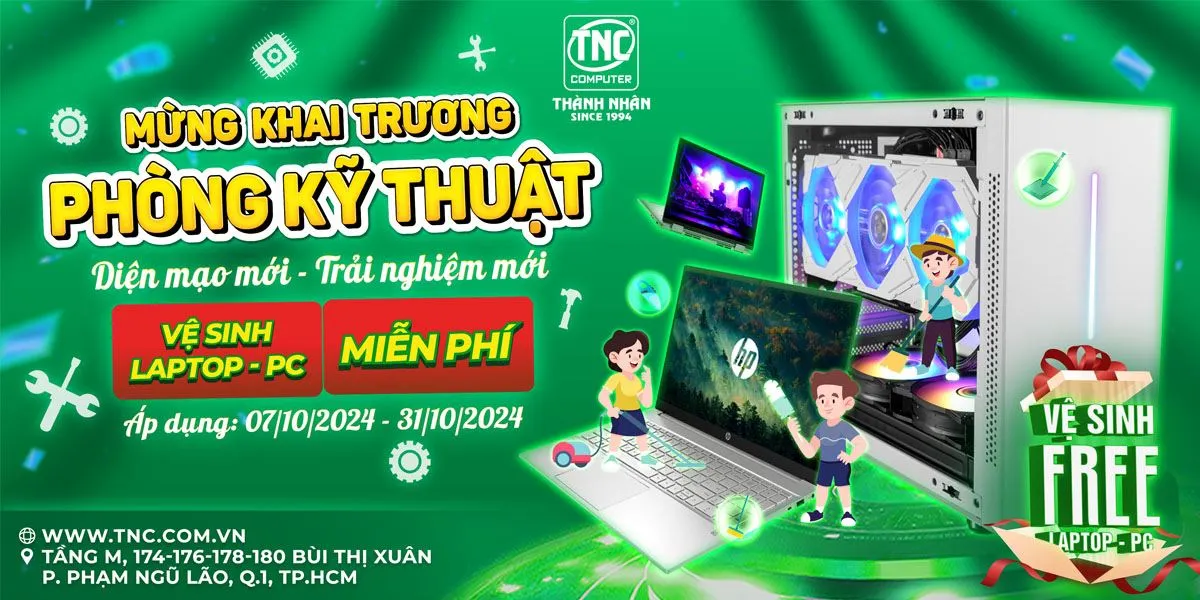 MIỄN PHÍ VỆ SINH LAPTOP/PC