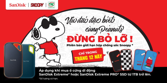 SĂN Ổ CỨNG SANDISK - RINH QUÀ SNOOPY PHIÊN BẢN GIỚI HẠN