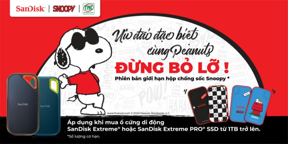 SĂN Ổ CỨNG SANDISK - RINH QUÀ SNOOPY PHIÊN BẢN GIỚI HẠN