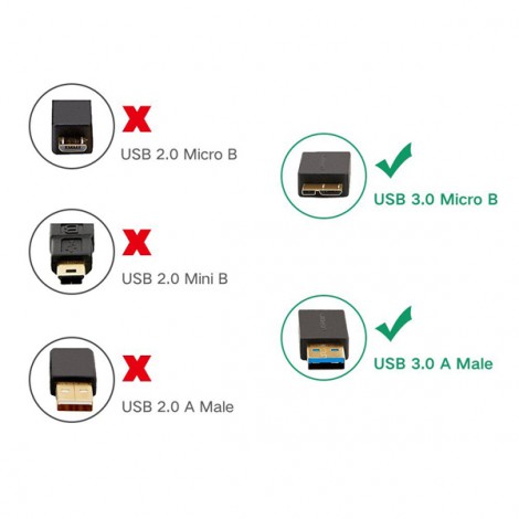 Cáp USB 3.0 sang Micro USB dài 0.5m cho ổ cứng di động Ugreen 10840