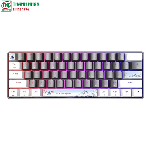 Bàn phím cơ Gaming không dây E-DRA EK361W Snow màu Xám Trắng