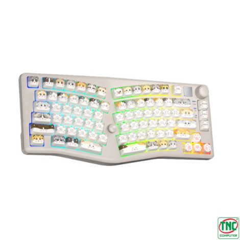 Bàn phím Gaming không dây 3 Mode LEOBOG ALICE A75 Moon Cat màu Trắng (Ramboo switch)