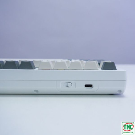 Bàn phím cơ Gaming không dây Darmoshark K8 Trio-mode Trắng Xám RGB ,Hotswap KB-DMS-000002