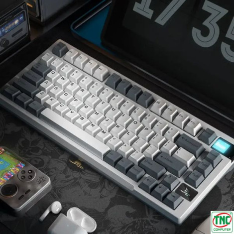 Bàn phím cơ Gaming không dây Darmoshark K8 Trio-mode Trắng Xám RGB ,Hotswap KB-DMS-000002