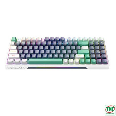 Bàn phím Gaming cơ không dây Machenike K500 Pro-B94W Trắng Xám Tri-Mode RGB Brown Switch