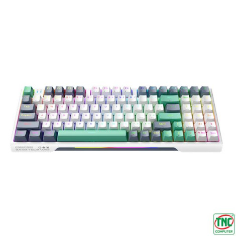 Bàn phím Gaming cơ không dây Machenike K500 Pro-B94W Tri-Mode RGB Xám Trắng Brown Switch