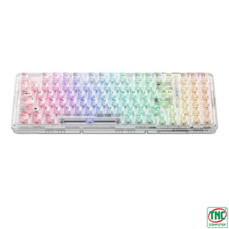 Bàn phím Gaming cơ không dây Machenike K500F-B94W Tri-Mode RGB White GR Transparent Crystal Switch