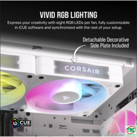 Bộ 3 Fan Case Corsair iCUE LINK RX120 RGB 120mm PWM White CO-9051022-WW 