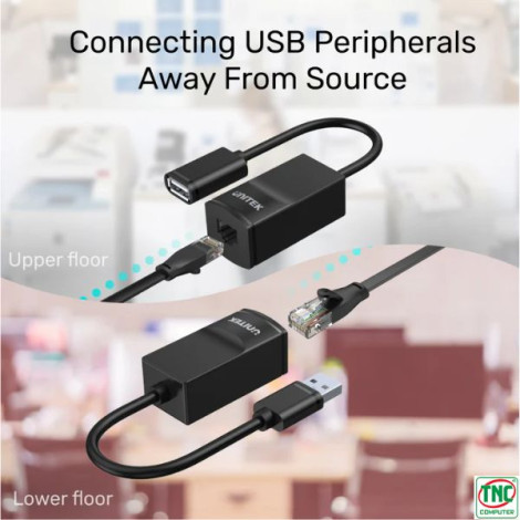 Bộ Cáp chuyển đổi USB nối dài sang Cat5, Cat5e Unitek Y-UE01001